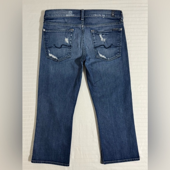 7 For All Mankind Josefina Crop Skinny Boyfriend Jeans Distressed Size 27 - Picture 2 of 14